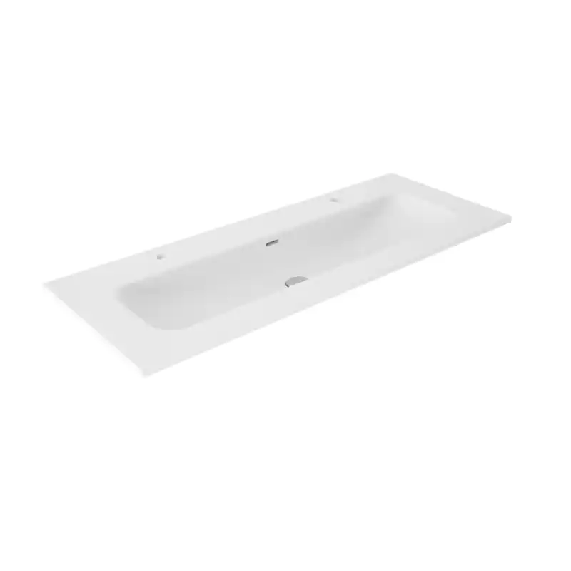 Vasque céramique de 120 cm Idea blanc brillant 2 trous de mitigeur réf 76701 VisoBath