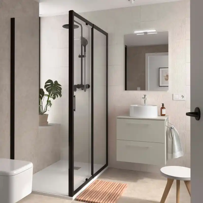 Meuble Silane 80 cm 2 tiroirs Gris Mat avec plan de toilette réf 118077 Salgar