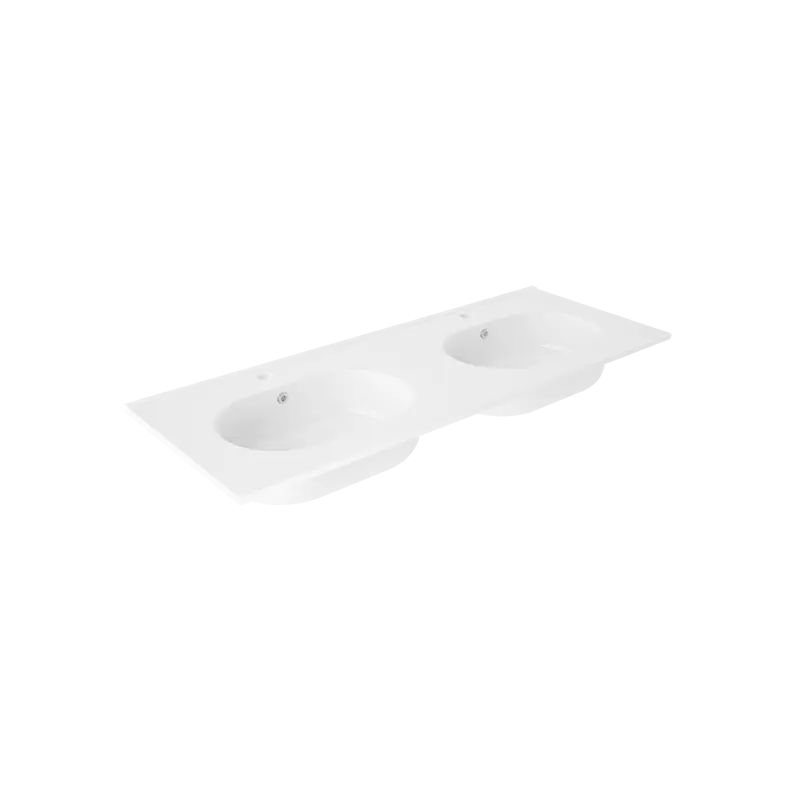 Double vasque céramique de 120 cm Ada blanc brillant réf 83808 VisoBath