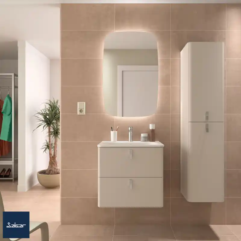 Meuble UNIIQ 80 cm 2 tiroirs Macchiato réf 96626 SALGAR