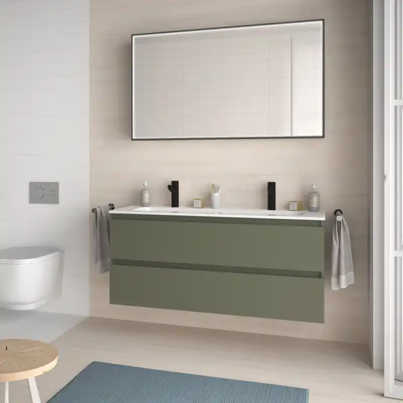 Meuble 2 tiroirs SPIRIT sans poignée de 120 cm Green Forest réf 103475 Salgar