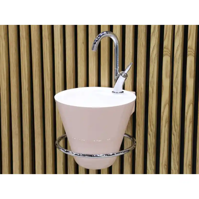 Pack N° 2 lave-mains Cône couleur métallisé avec accessoires chromés réf 1147042mét DECOTEC