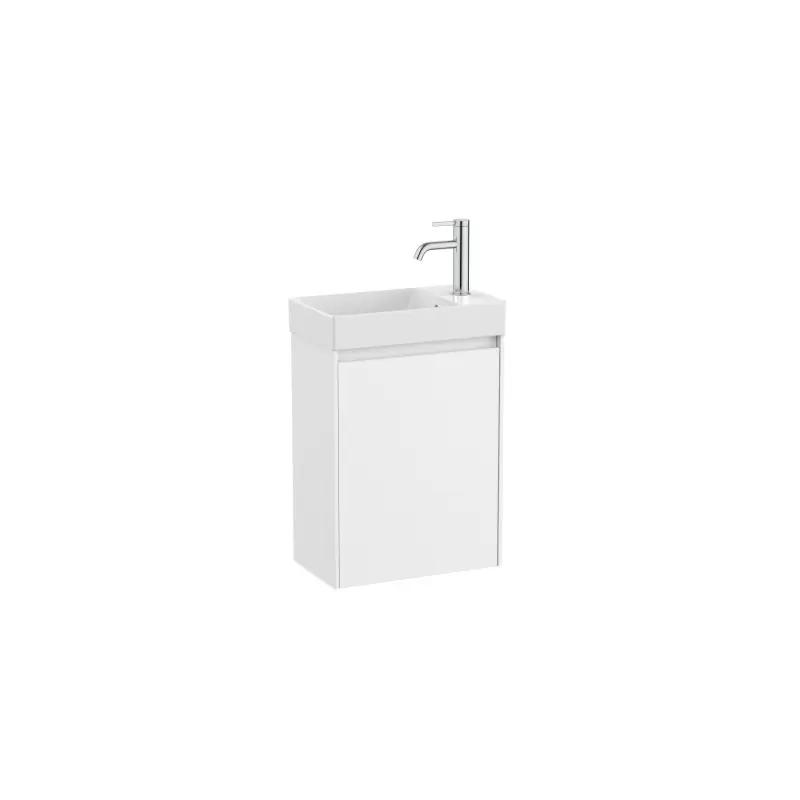 Meuble Ona Unik compact 1 porte + lave-mains en finecramic 450mm blanc mat réf A851678509 ROCA