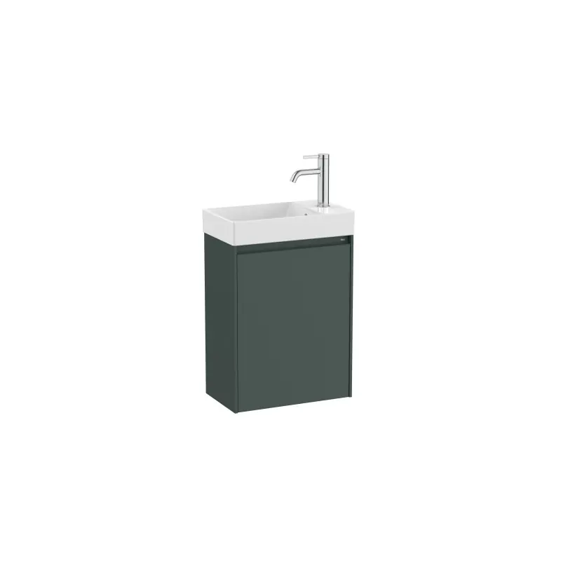 Meuble Ona Unik compact 1 porte + lave-mains en finecramic 450mm vert mat réf A851678513 ROCA