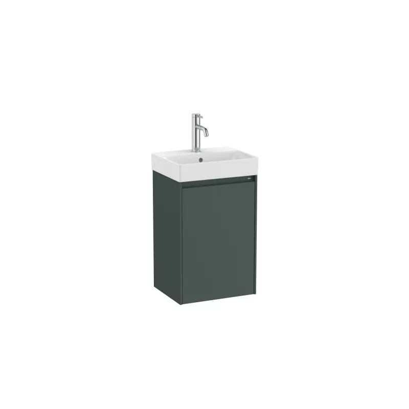 Meuble Ona Unik compact 1 porte + lave-mains en finecramic 400mm vert mat réf A851677513 ROCA