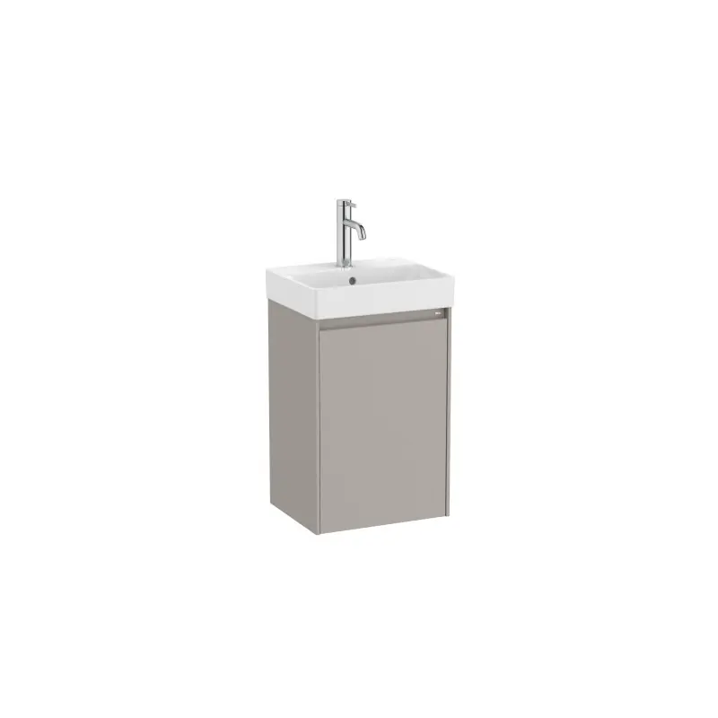 Meuble Ona Unik compact 1 porte + lave-mains en finecramic 400mm gris mat réf A851677510 ROCA