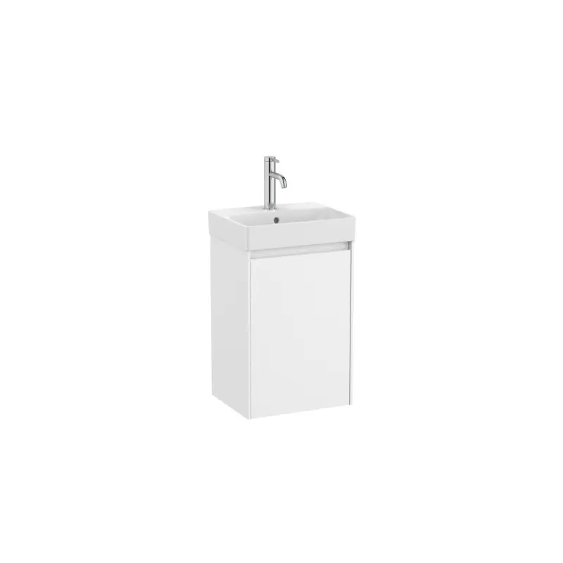 Meuble Ona Unik compact 1 porte + lave-mains en finecramic 400mm blanc mat réf A851677509 ROCA