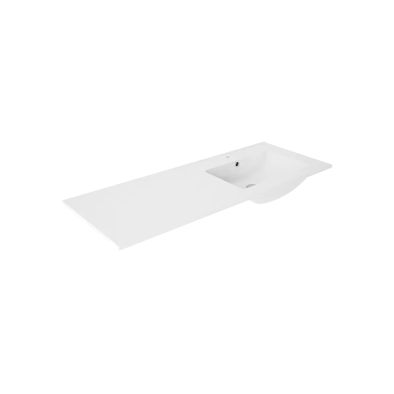 Vasque à droite céramique de 120 cm Flat blanc brillant réf 80129 VisoBath