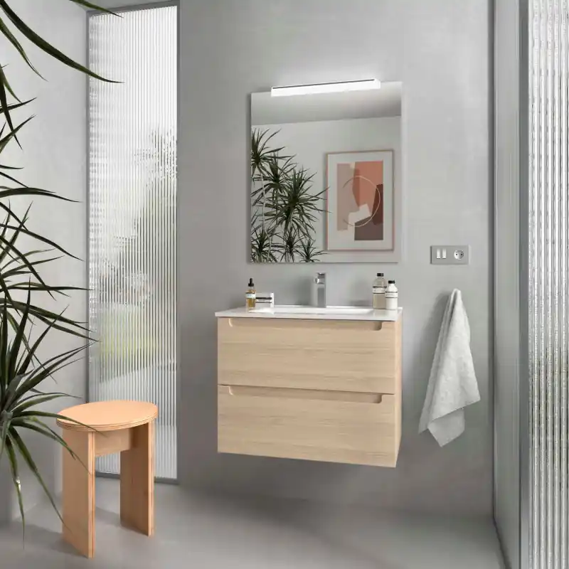 Meuble 70 cm MONTERREY 2 tiroirs Chêne Sienna réf 119329 SALGAR