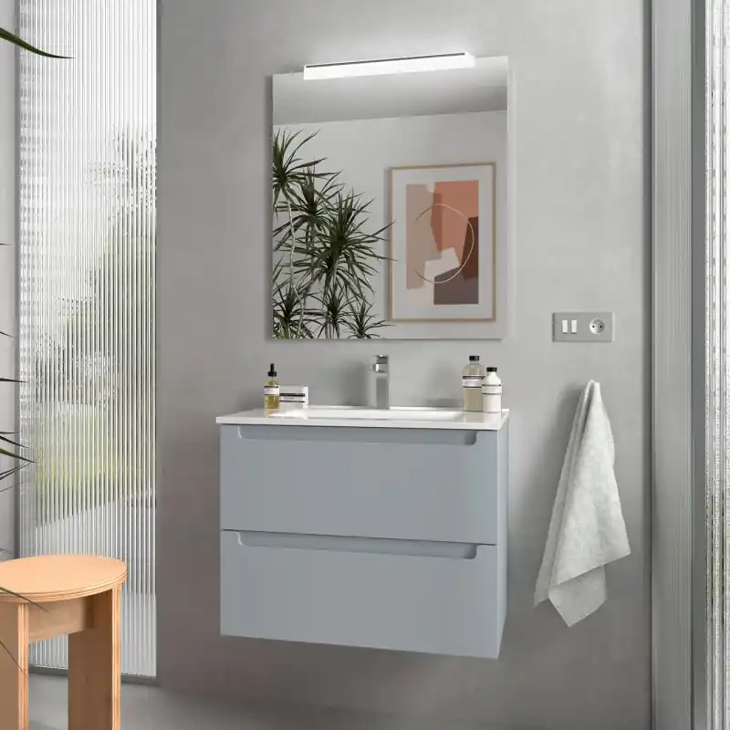 Meuble 70 cm MONTERREY 2 tiroirs Blue Fog réf 96475 SALGAR