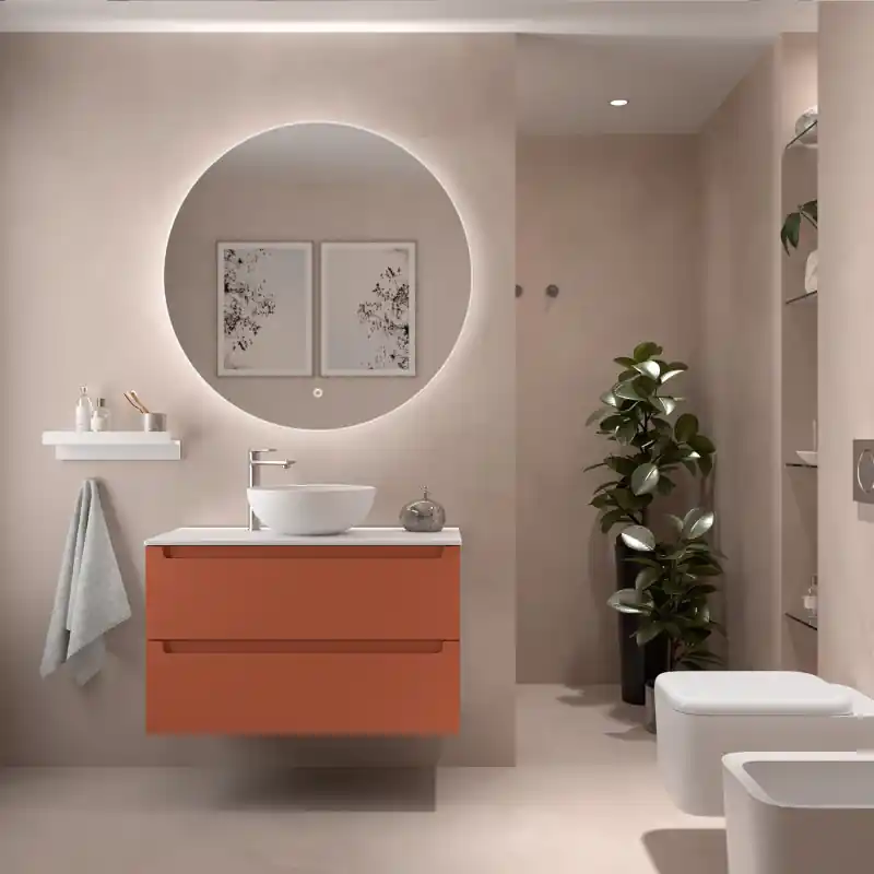 Meuble 70 cm MONTERREY 2 tiroirs Terracota réf 103612 SALGAR