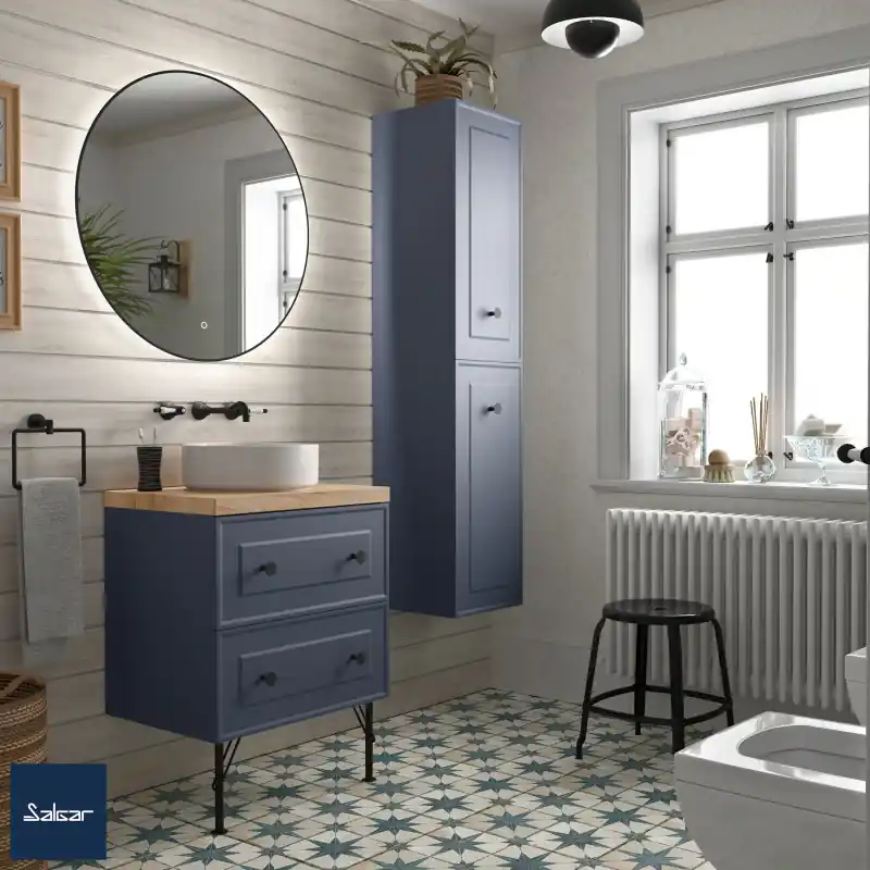 Meuble RENOIR 60 cm 2 tiroirs night blue réf 91302 SALGAR