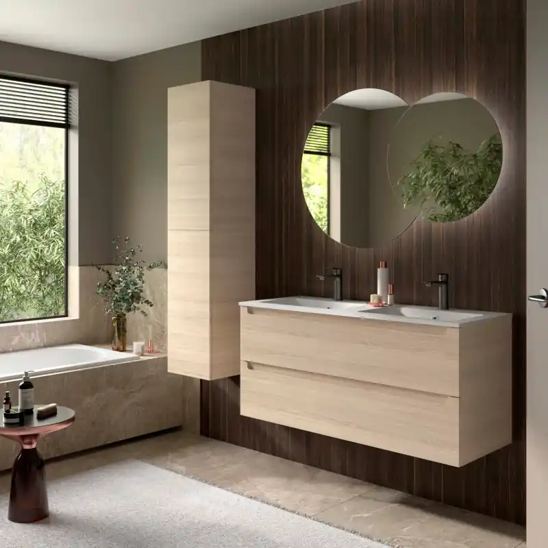Meuble 120 cm MONTERREY 2 tiroirs chêne Sienna réf 119333 SALGAR