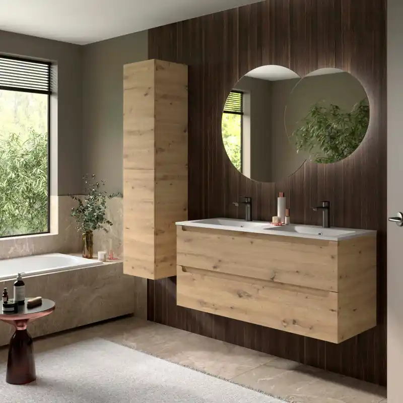 Meuble 120 cm MONTERREY 2 tiroirs chêne Montana réf 119327 SALGAR
