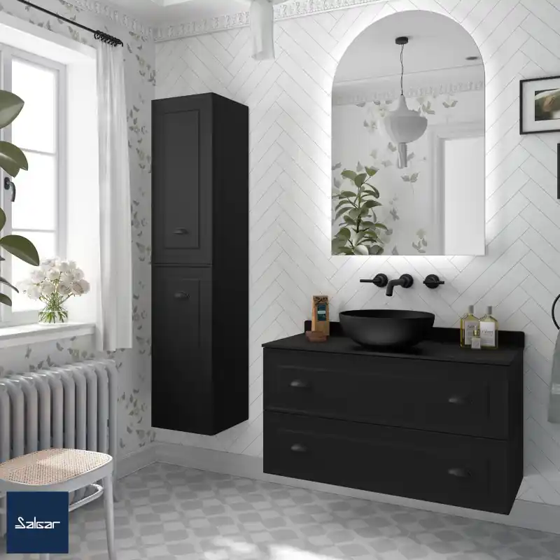 Meuble RENOIR 100 cm 2 tiroirs black velvet réf 91312 SALGAR
