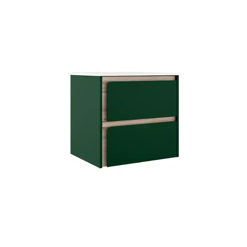 Meuble 2 tiroirs INDICO 120 cm Oliva finition ALISO pour vasque double réf 61499 VISOBath