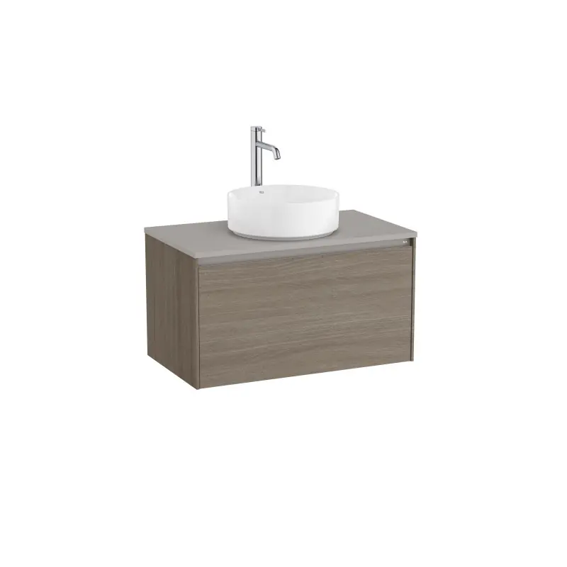 Meuble Ona 1 tiroir pour vasque à poser 800mm orme foncé réf A851724511 ROCA