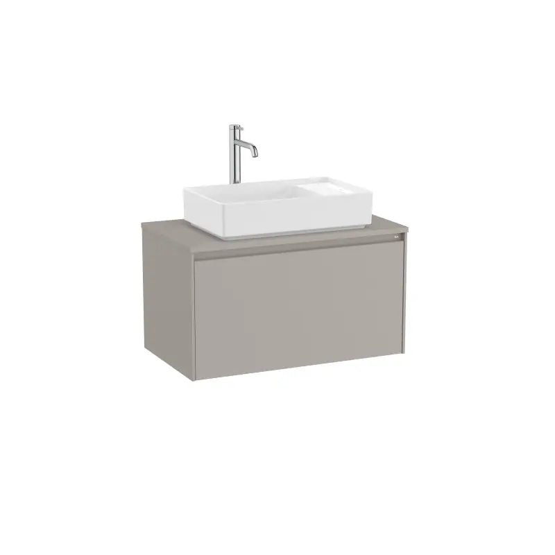 Meuble Ona 1 tiroir pour vasque à poser 800mm gris mat réf A851724510 ROCA