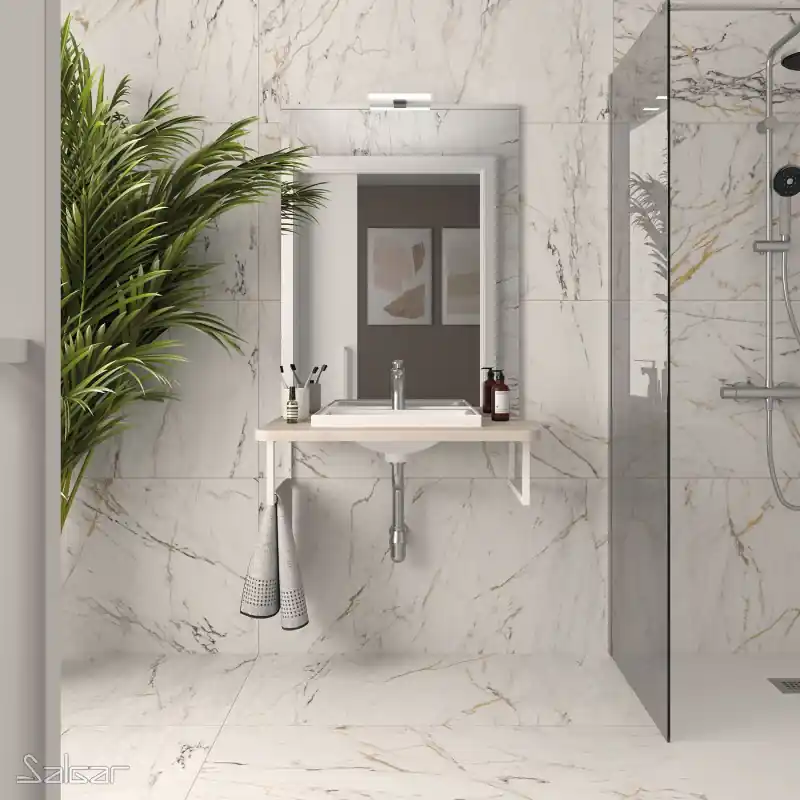 Meuble de salle de bains PMR EASY BATH 90 cm noyer maya réf 119286 SALGAR