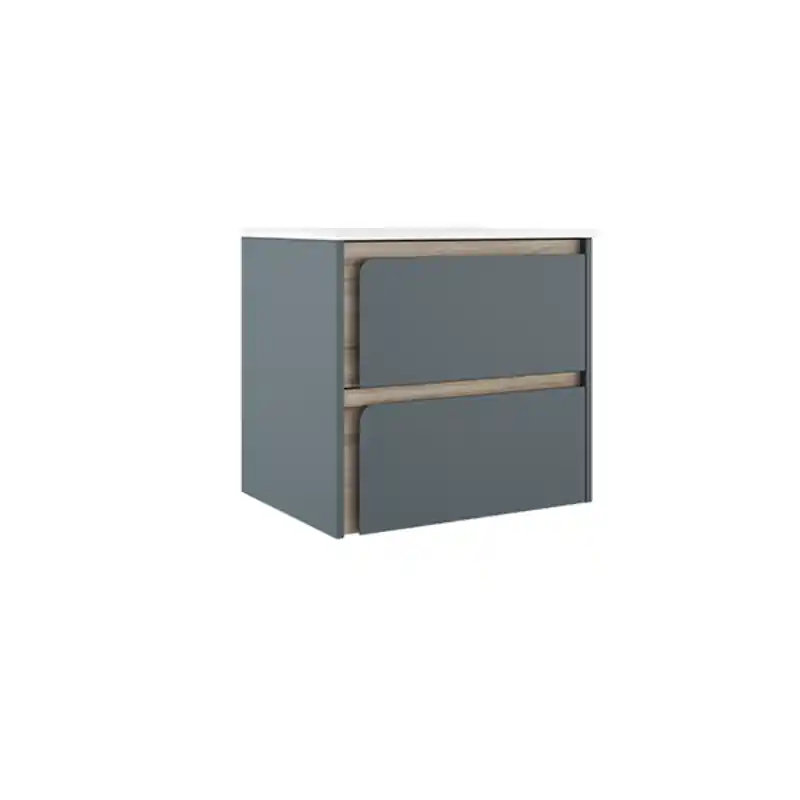 Meuble 2 tiroirs INDICO 120 cm Avio finition ALISO pour vasque centrée réf 77953 VISOBath