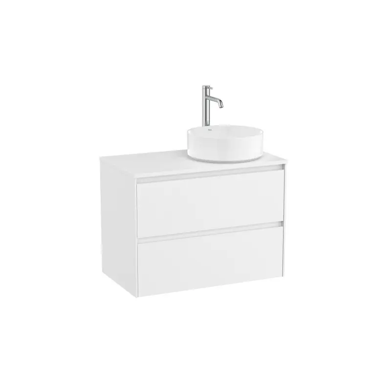 Meuble Ona 2 tiroirs pour vasque à poser droite 800mm blanc mat réf A851727509 ROCA