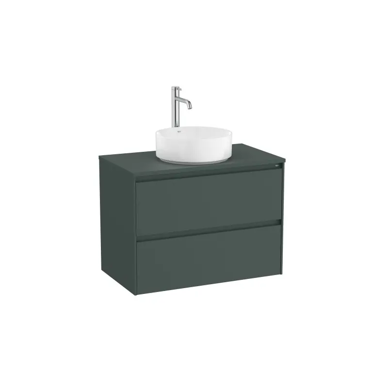 Meuble Ona 2 tiroirs pour vasque à poser 800mm vert mat réf A851728513 ROCA