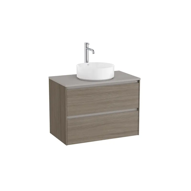 Meuble Ona 2 tiroirs pour vasque à poser 800mm orme foncé réf A851728511 ROCA