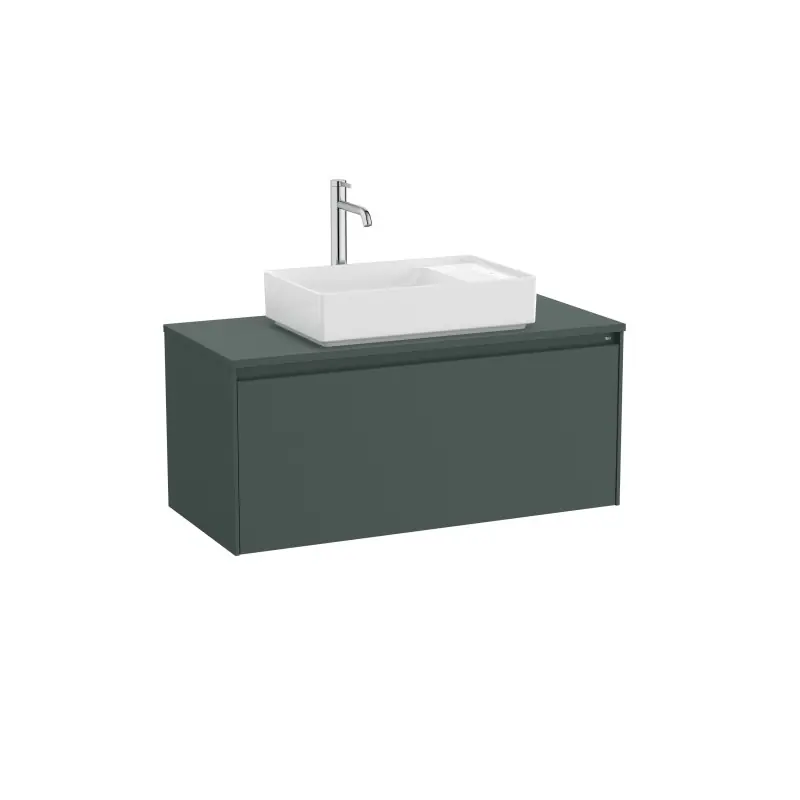 Meuble Ona 1 tiroir pour vasque à poser 1000mm vert mat réf A851726513 ROCA