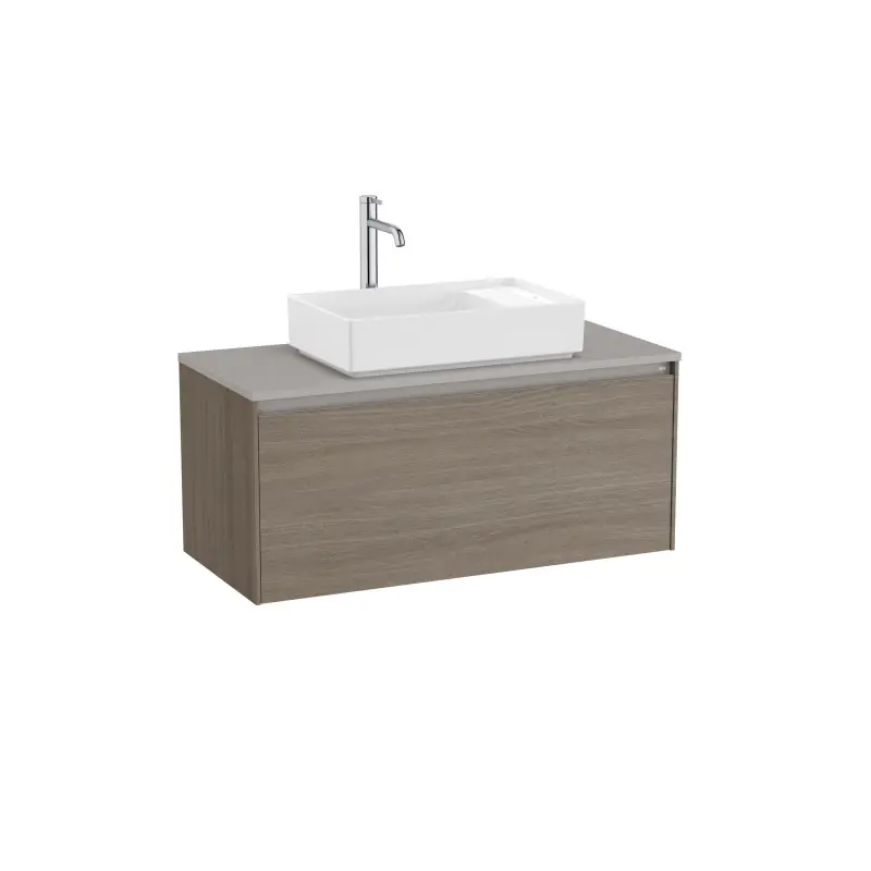 Meuble Ona 1 tiroir pour vasque à poser 1000mm orme foncé réf A851726511 ROCA