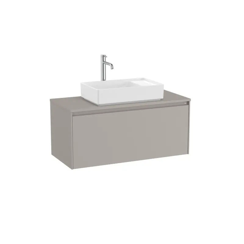 Meuble Ona 1 tiroir pour vasque à poser 1000mm gris mat réf A851726510 ROCA