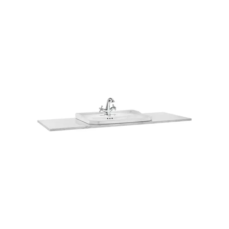 Plan en marbre blanc venato Carmen 130 x 49,5 cm réf A857142420 ROCA