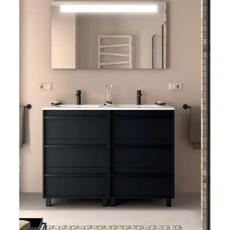 Meuble ATTILA 6 tiroirs 120 cm avec vasque SALGAR