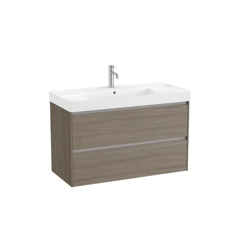 Meuble Ona Unik 2 tiroirs + lavabo en fineceramic 1000mm orme foncé réf A851693511 ROCA