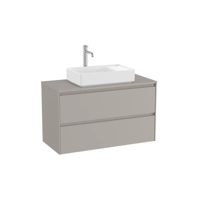 Meuble Ona 2 tiroirs pour vasque à poser 1000mm gris mat réf A851730510 ROCA