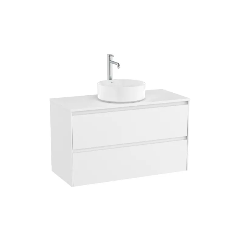 Meuble Ona 2 tiroirs pour vasque à poser 1000mm blanc mat réf A851730509 ROCA