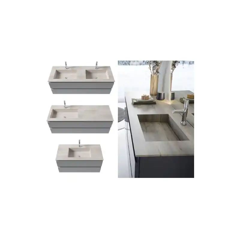 Plan vasque 60 cm Halo intégrés couleur highstrat réf 551720 Sanijura