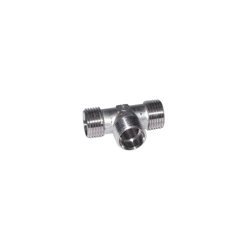 Té conique 15/21M-15/21M PEX PER laiton nickelé réf G15852 - EMMETI