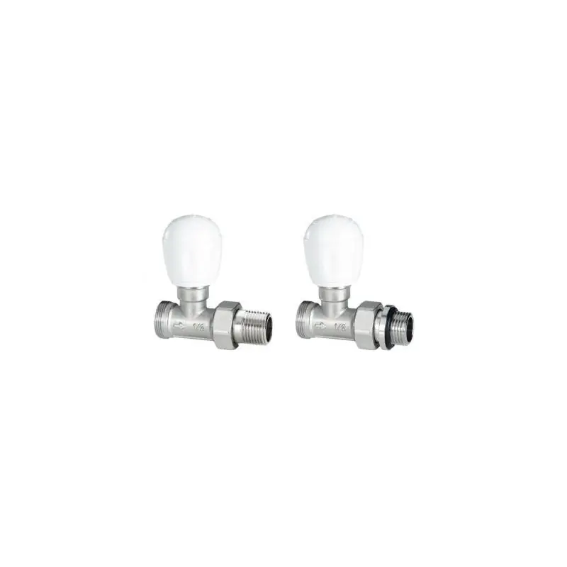 Robinet de radiateur manuel droit MM 15/21 24x19 nickelé - joint O RING réf 01350412 EMMETI
