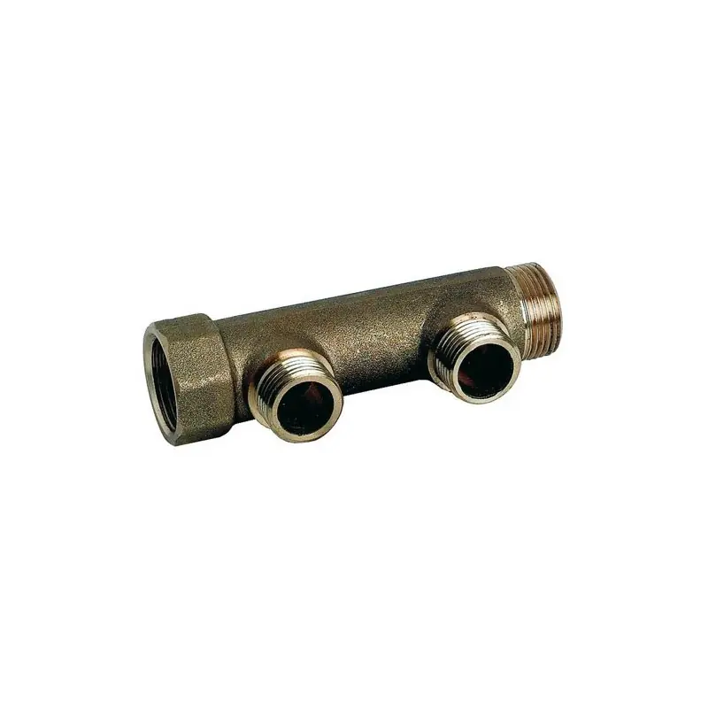Collecteur laiton à portée plate MF 20/27 2 départs 15/21 M réf 2745-02-20 AYOR