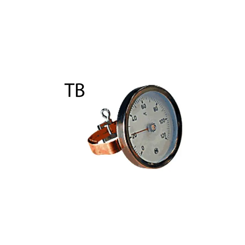 THERMOMETRE APPLIQUE BRACELET 0/120 POUR TUBE 1"1/2 RÉF TB