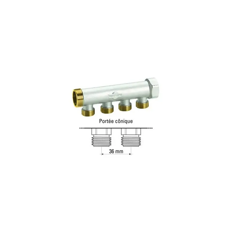 Collecteur laiton MF 20/27 3 départs M 24/19 réf 01303052 EMMETI