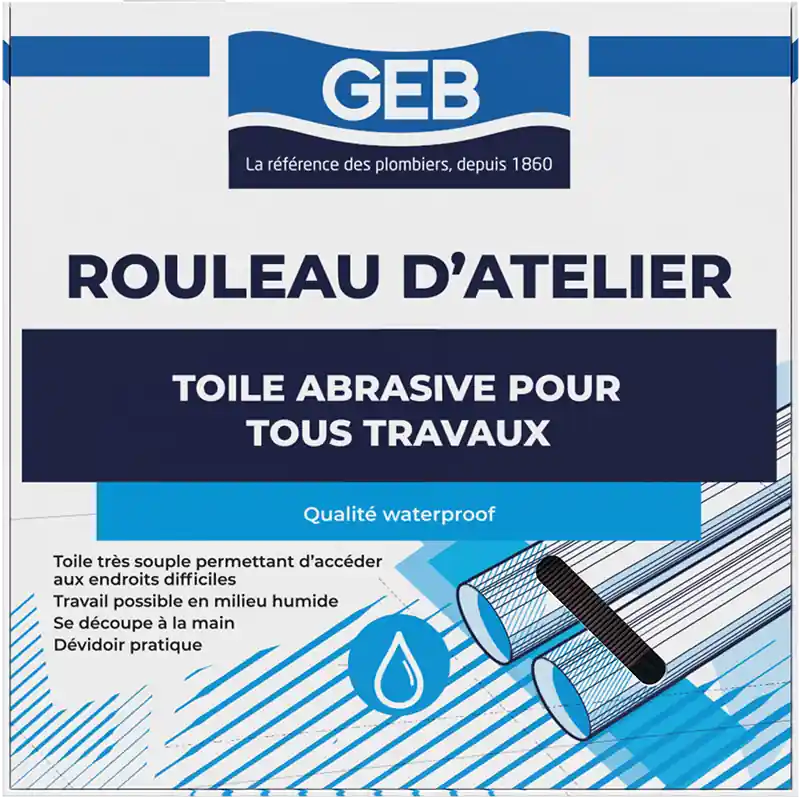 Toile abrasive rouleau d‘atelier waterproof grain 80 réf 836002
