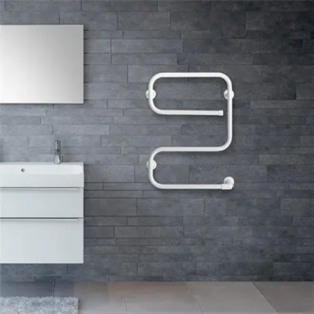 Radiateur sèche-serviettes électrique 70W vertical Blanc ATHENA E - FINIMETAL 3762701