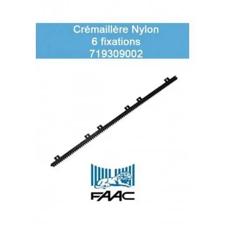 Crémaillère nylon M4 1 m avec 6 attaches - FAAC 719309002