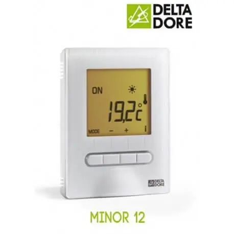 Delta Dore - MINOR 12 Thermostat digital semi-encastré pour plancher ou plafond rayonnant électrique - 6151055
