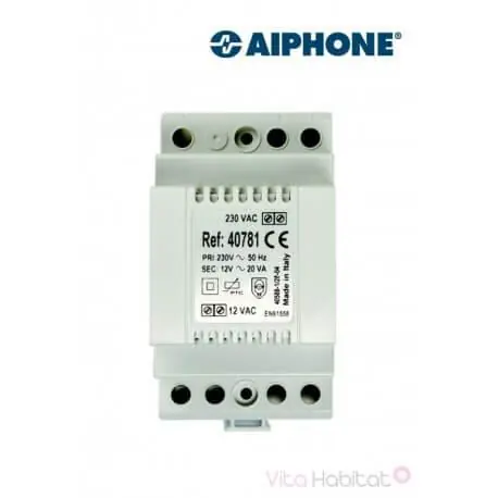 Alimentation 40781 - 230 Vac / 12 Vac - 1.5 A pour kit vidéo AIPHONE - 100086