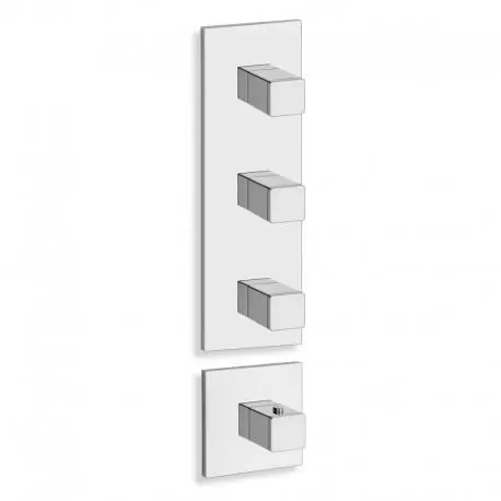 Façade externe thermostatique encastrée 3 sorties chromée QUADRI - CRISTINA ONDYNA XQ88351