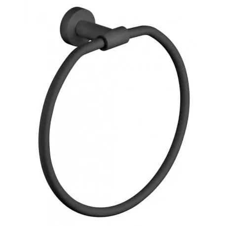 PORTE SERVIETTE ANNEAU ROND GRAND HOTEL NOIR MAT - CRISTINA ONDYNA TE20713