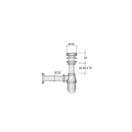 SIPHON AVEC BONDE LAITON CHROMÉ - SALGAR 9699