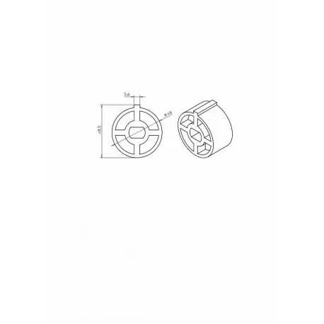 Adaptateur rond 50x1,5mm avec clavette S CAME YK5131